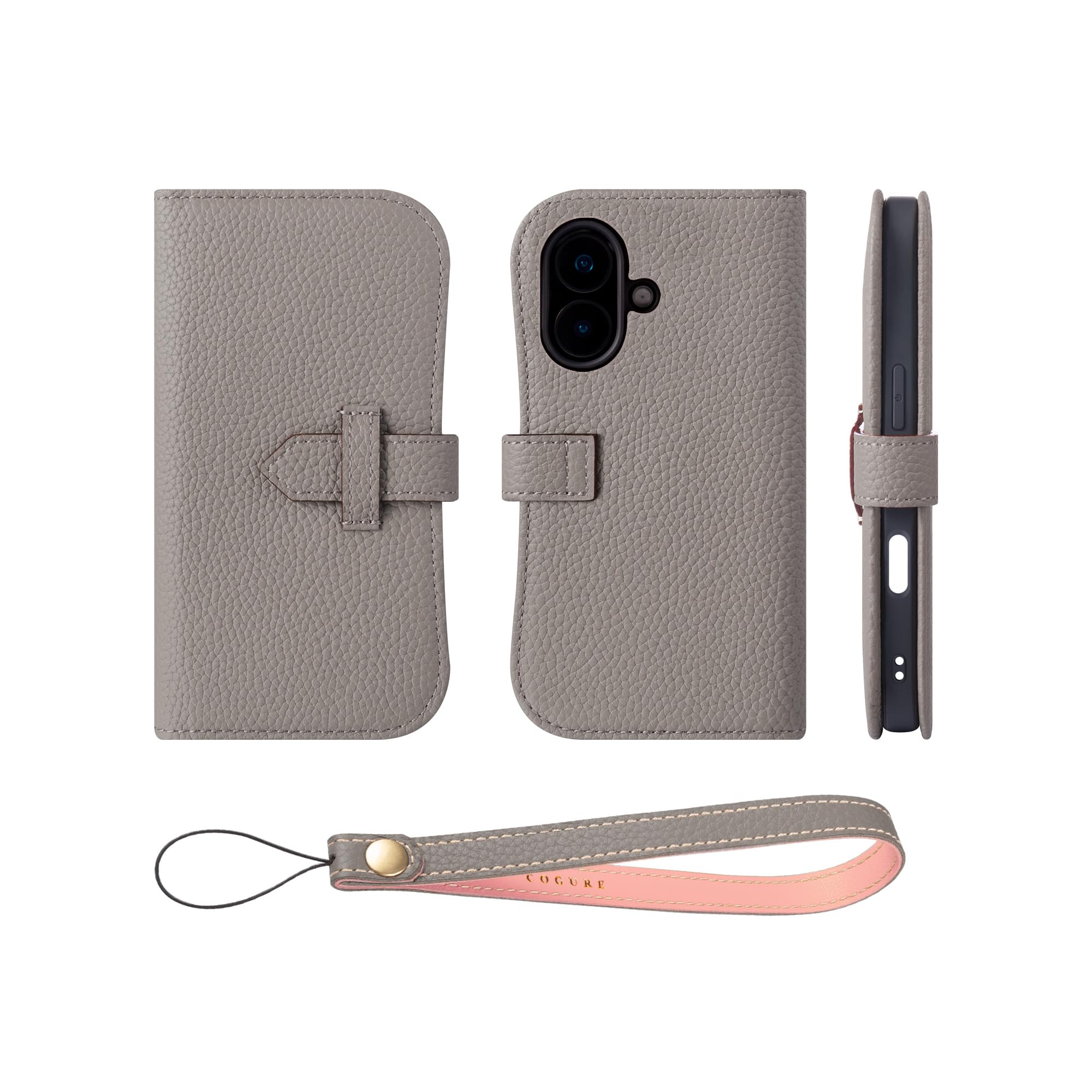Amazon.co.jp: COGURE スマホケース iPhone16用 手帳型 ケース 本革
